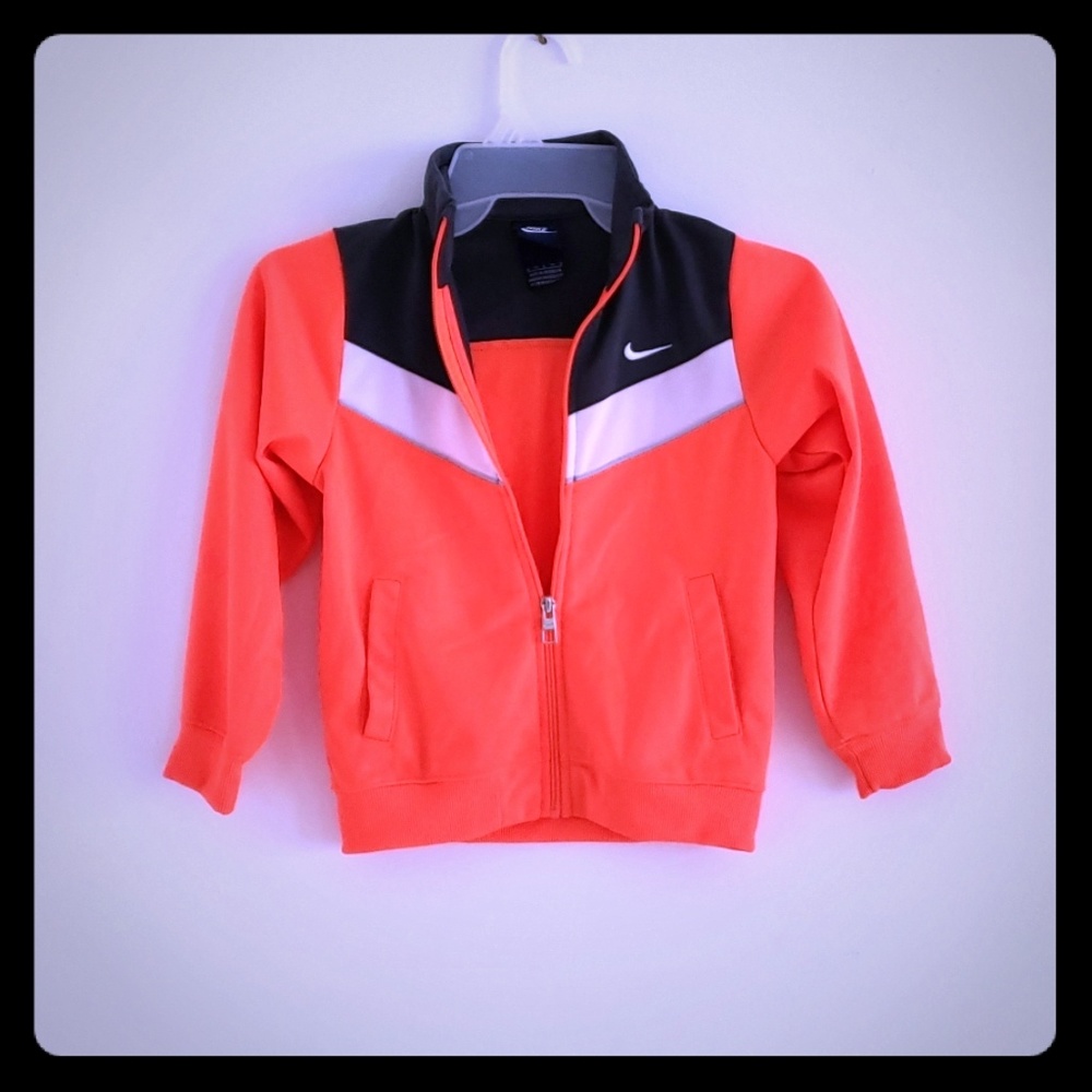 Nike Kids Jacket Unisex Size 6 Orange/Gray/White